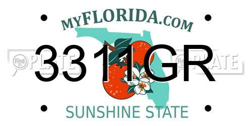 3311GR Florida License Plate