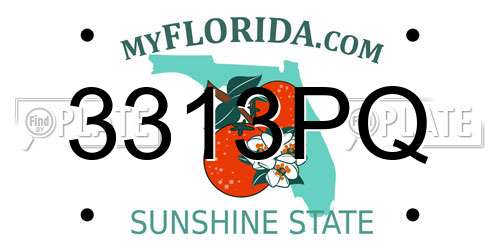 3313PQ Florida License Plate