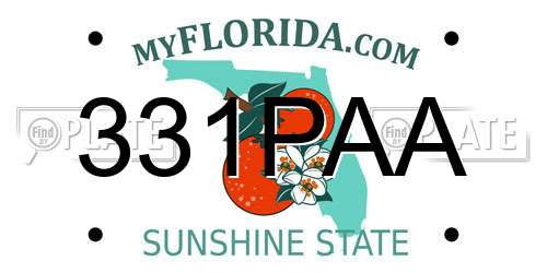 331PAA Florida License Plate