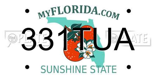 331TUA Florida License Plate