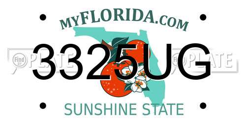 3325UG Florida License Plate