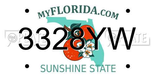 3328YW Florida License Plate