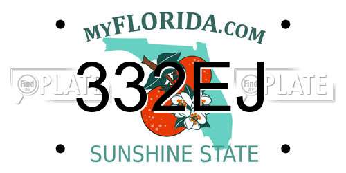 332EJ Florida License Plate