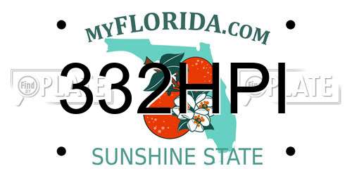 332HPI Florida License Plate