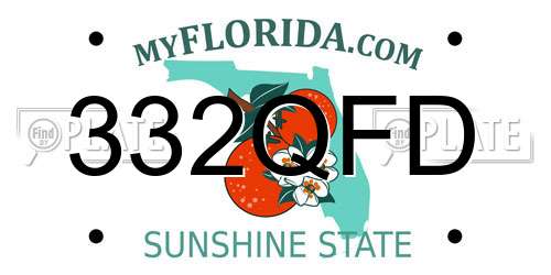 332QFD Florida License Plate
