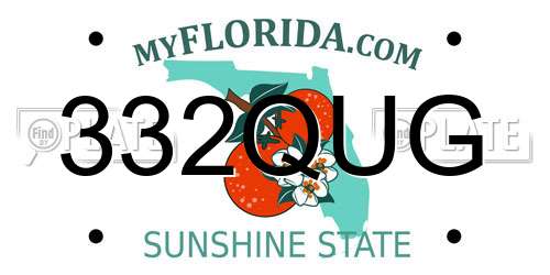332QUG Florida License Plate