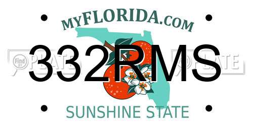 332RMS Florida License Plate