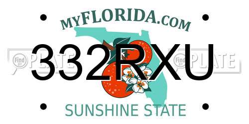 332RXU Florida License Plate