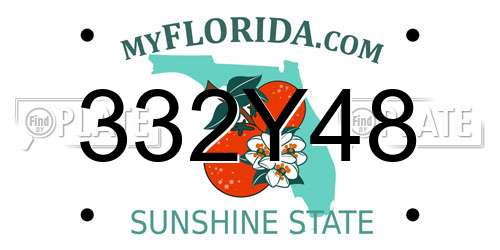 332Y48 Florida License Plate