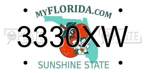 3330XW Florida License Plate