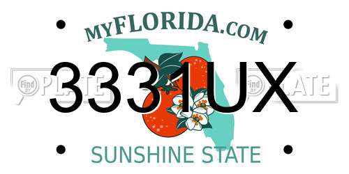 3331UX Florida License Plate