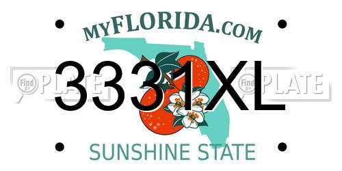 3331XL Florida License Plate