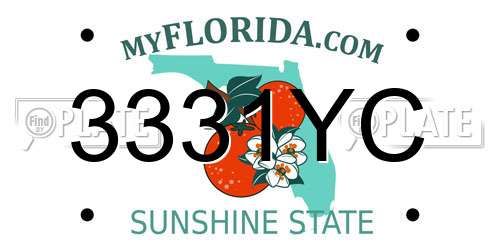 3331YC Florida License Plate