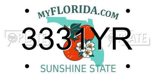 3331YR Florida License Plate