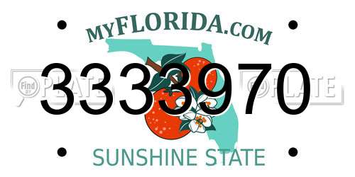 3333970 Florida License Plate
