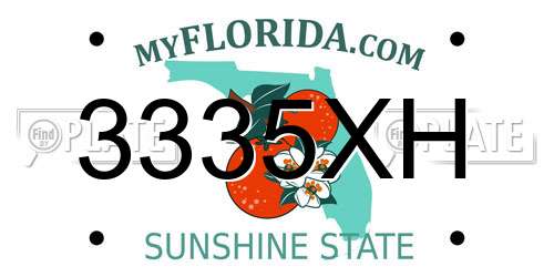 3335XH Florida License Plate