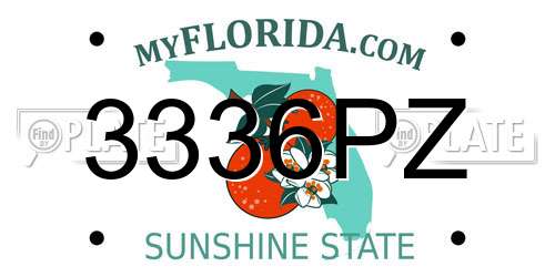3336PZ Florida License Plate