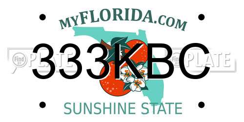 333KBC Florida License Plate