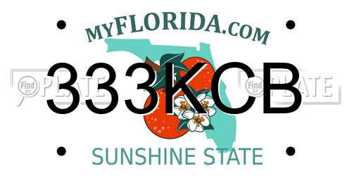 333KCB Florida License Plate