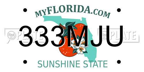 333MJU Florida License Plate