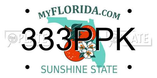 333PPK Florida License Plate