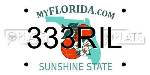 333RIL Florida License Plate