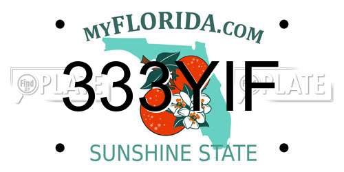 333YIF Florida License Plate