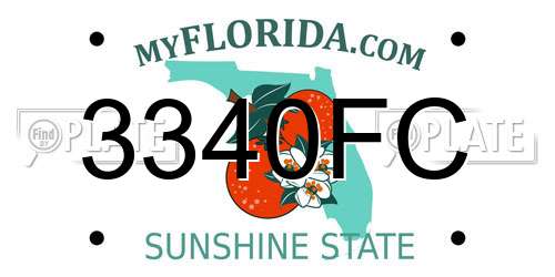 3340FC Florida License Plate