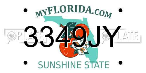 3349JY Florida License Plate