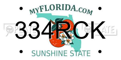 334RCK Florida License Plate