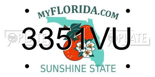 3351VU Florida License Plate