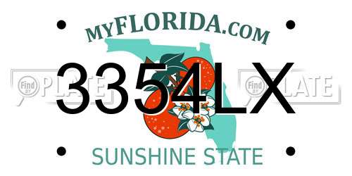 3354LX Florida License Plate