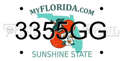 3355GG Florida License Plate