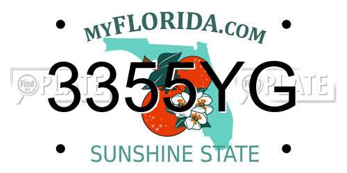 3355YG Florida License Plate