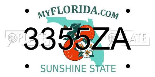 3355ZA Florida License Plate
