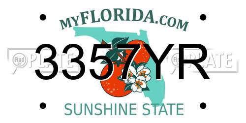 3357YR Florida License Plate