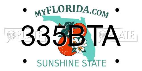 335BTA Florida License Plate