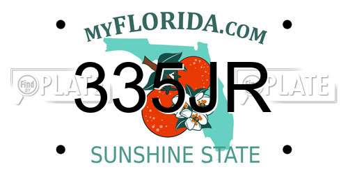335JR Florida License Plate
