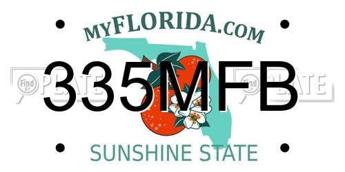 335MFB Florida License Plate