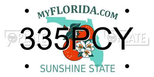 335PCY Florida License Plate
