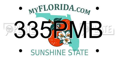 335PMB Florida License Plate