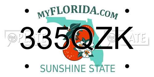 335QZK Florida License Plate