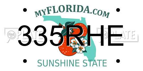 335RHE Florida License Plate