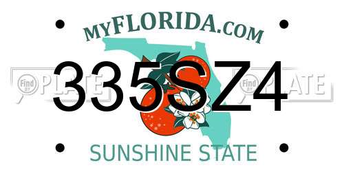 335SZ4 Florida License Plate