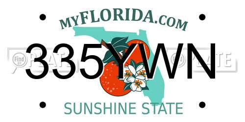 335YWN Florida License Plate