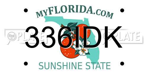 336IDK Florida License Plate