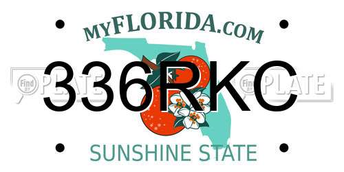 336RKC Florida License Plate