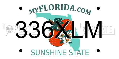 336XLM Florida License Plate