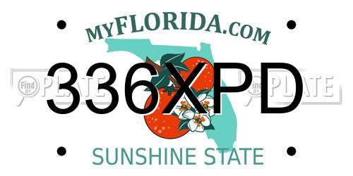 336XPD Florida License Plate