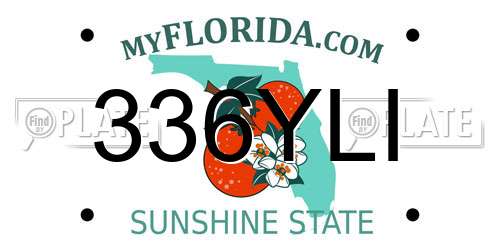 336YLI Florida License Plate